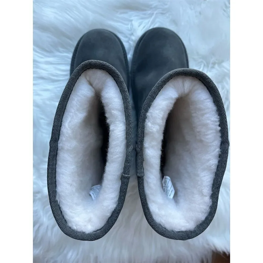 🆕Koolaburra by UGG Women's Grey Koola Suede Faux Fur Boots Size 9 Casual Winter